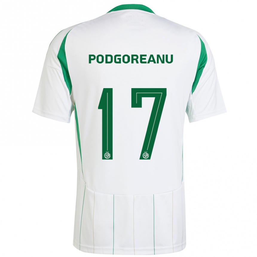 Niño Fútbol Camiseta Suf Podgoreanu #17 Blanco Verde 2ª Equipación 2024/25