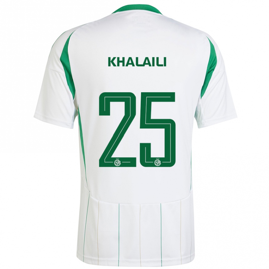 Niño Fútbol Camiseta Anan Khalaili #25 Blanco Verde 2ª Equipación 2024/25