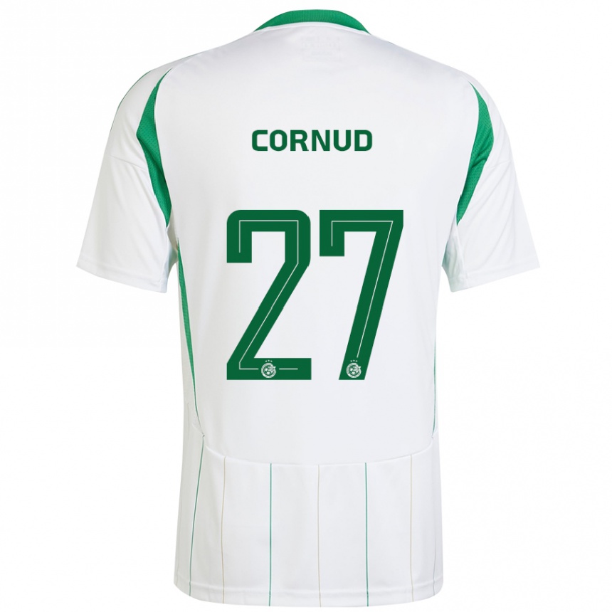 Niño Fútbol Camiseta Pierre Cornud #27 Blanco Verde 2ª Equipación 2024/25