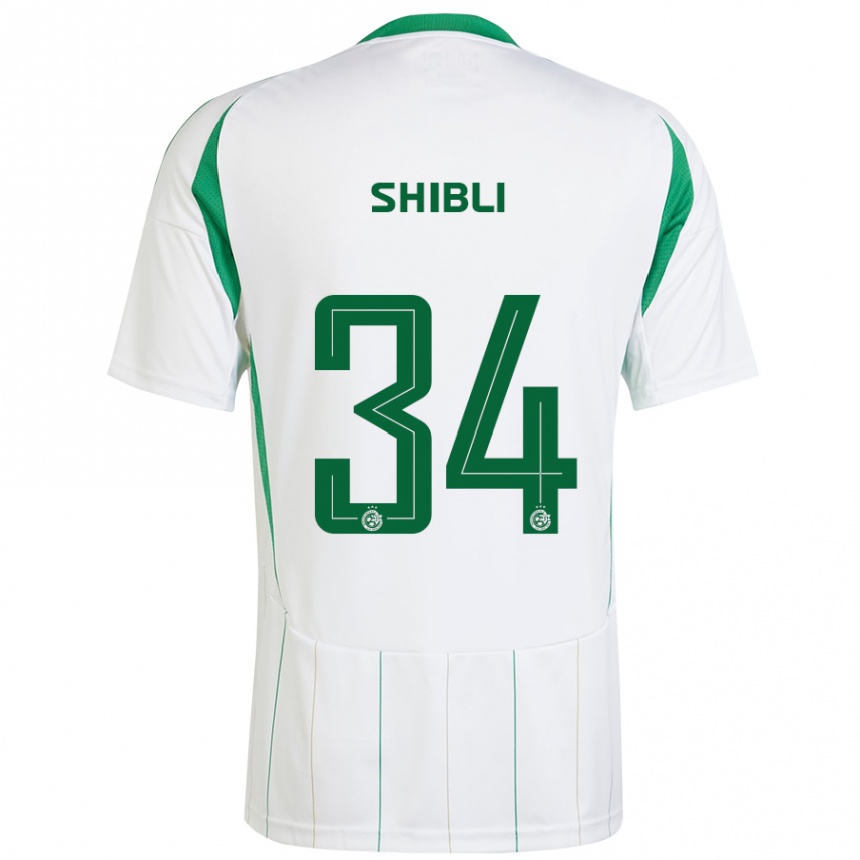 Niño Fútbol Camiseta Hamza Shibli #34 Blanco Verde 2ª Equipación 2024/25