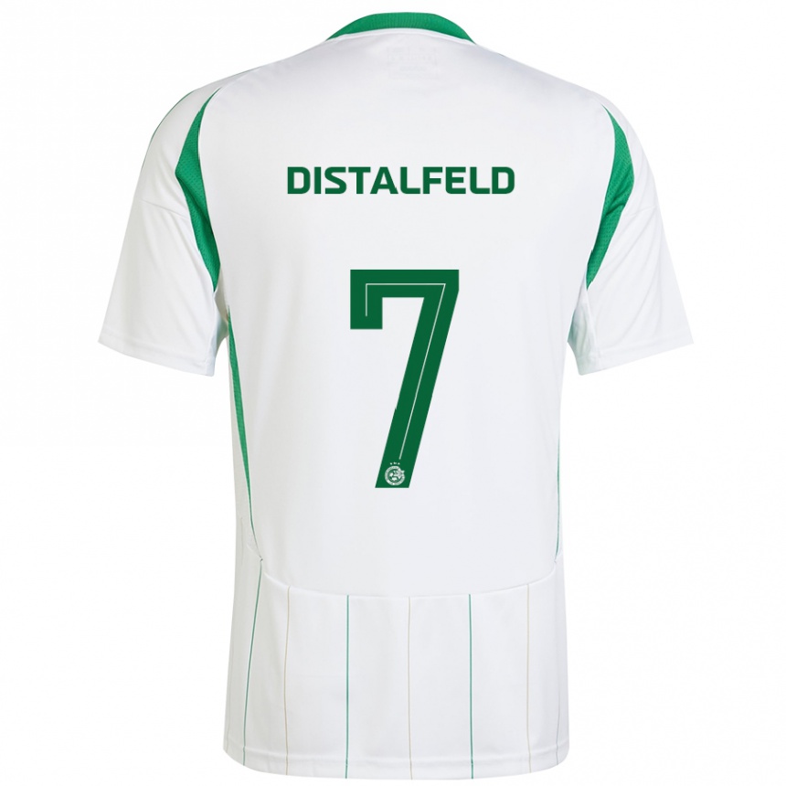 Niño Fútbol Camiseta Yanai Distalfeld #7 Blanco Verde 2ª Equipación 2024/25