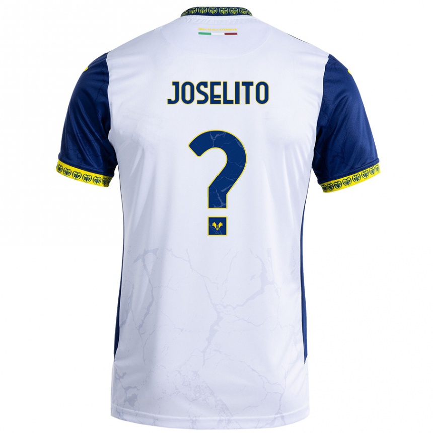 Niño Fútbol Camiseta Joselito #0 Blanco Azul 2ª Equipación 2024/25