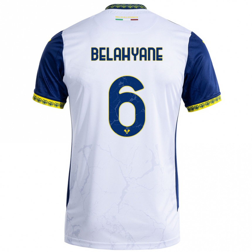 Niño Fútbol Camiseta Reda Belahyane #6 Blanco Azul 2ª Equipación 2024/25