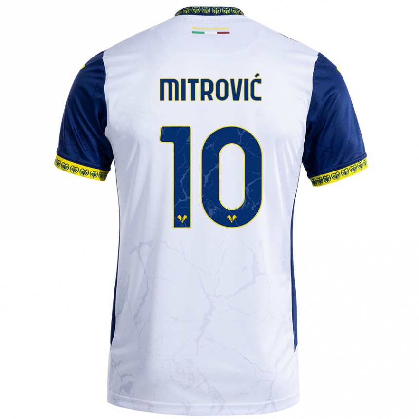 Niño Fútbol Camiseta Stefan Mitrović #10 Blanco Azul 2ª Equipación 2024/25