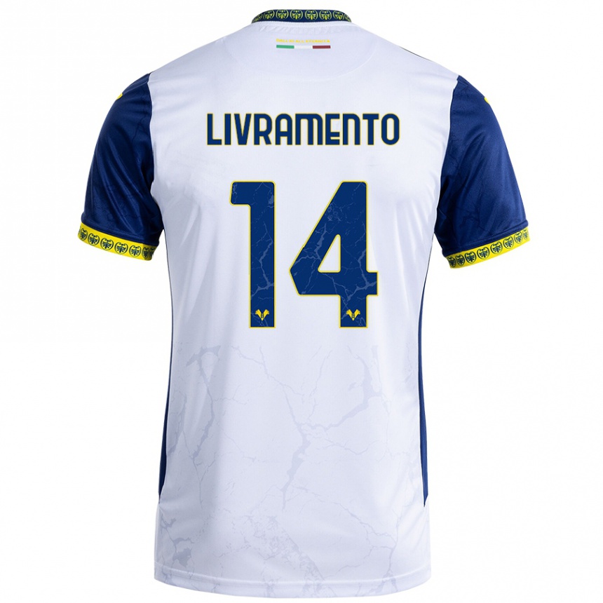 Niño Fútbol Camiseta Dailon Rocha Livramento #14 Blanco Azul 2ª Equipación 2024/25