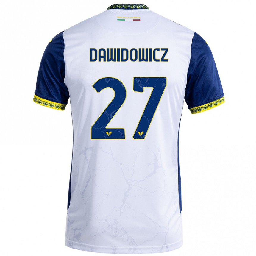 Niño Fútbol Camiseta Pawel Dawidowicz #27 Blanco Azul 2ª Equipación 2024/25