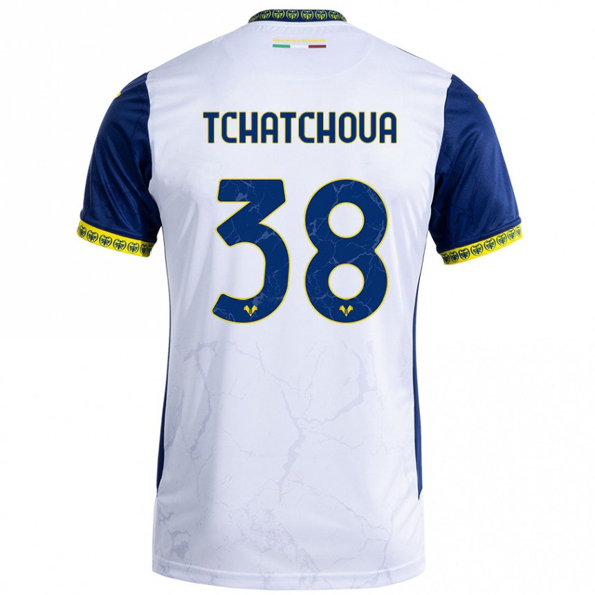 Niño Fútbol Camiseta Jackson Tchatchoua #38 Blanco Azul 2ª Equipación 2024/25