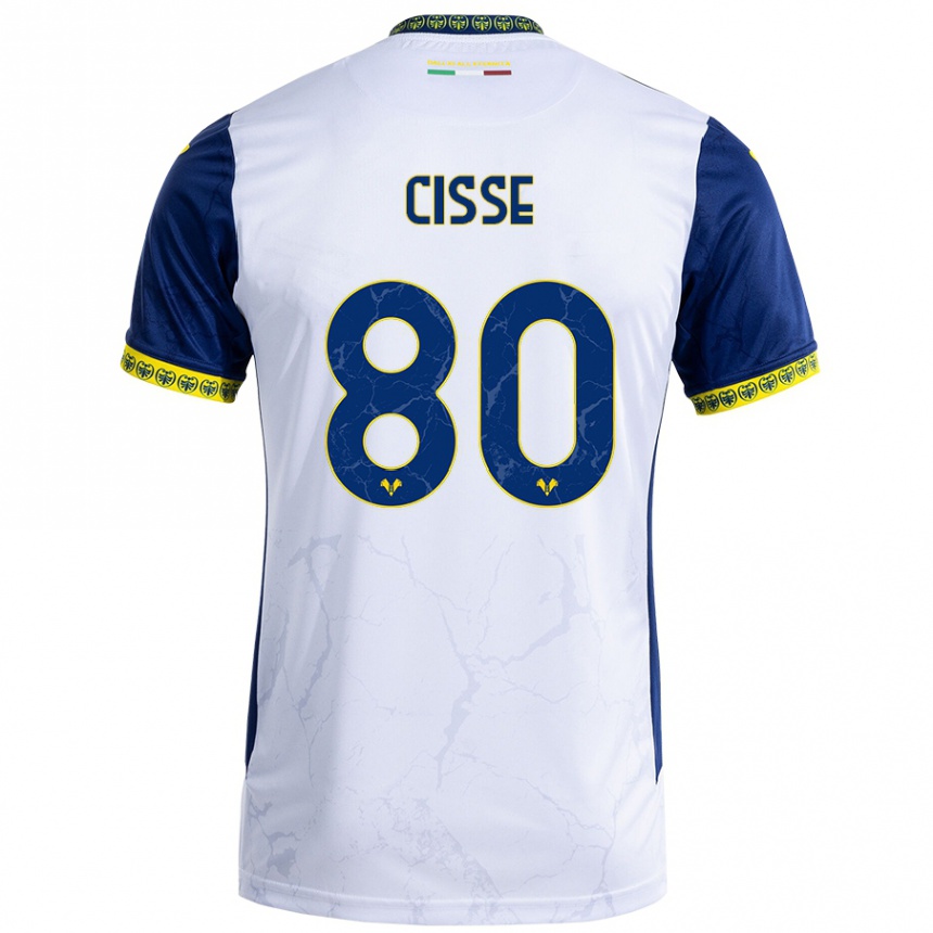 Niño Fútbol Camiseta Alphadjo Cissè #80 Blanco Azul 2ª Equipación 2024/25