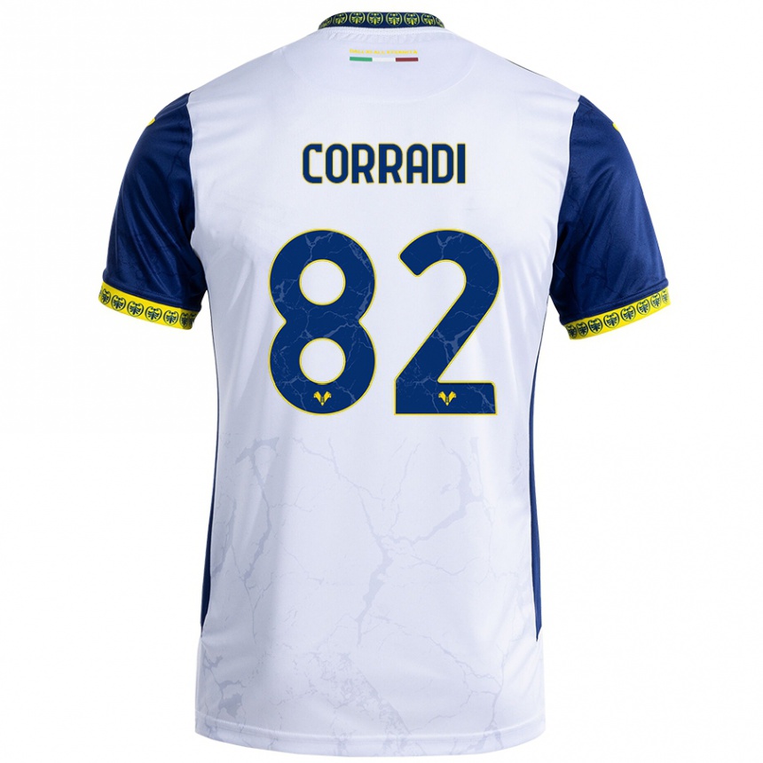 Niño Fútbol Camiseta Christian Corradi #82 Blanco Azul 2ª Equipación 2024/25