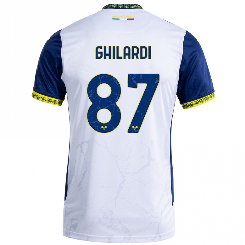 Niño Fútbol Camiseta Daniele Ghilardi #87 Blanco Azul 2ª Equipación 2024/25