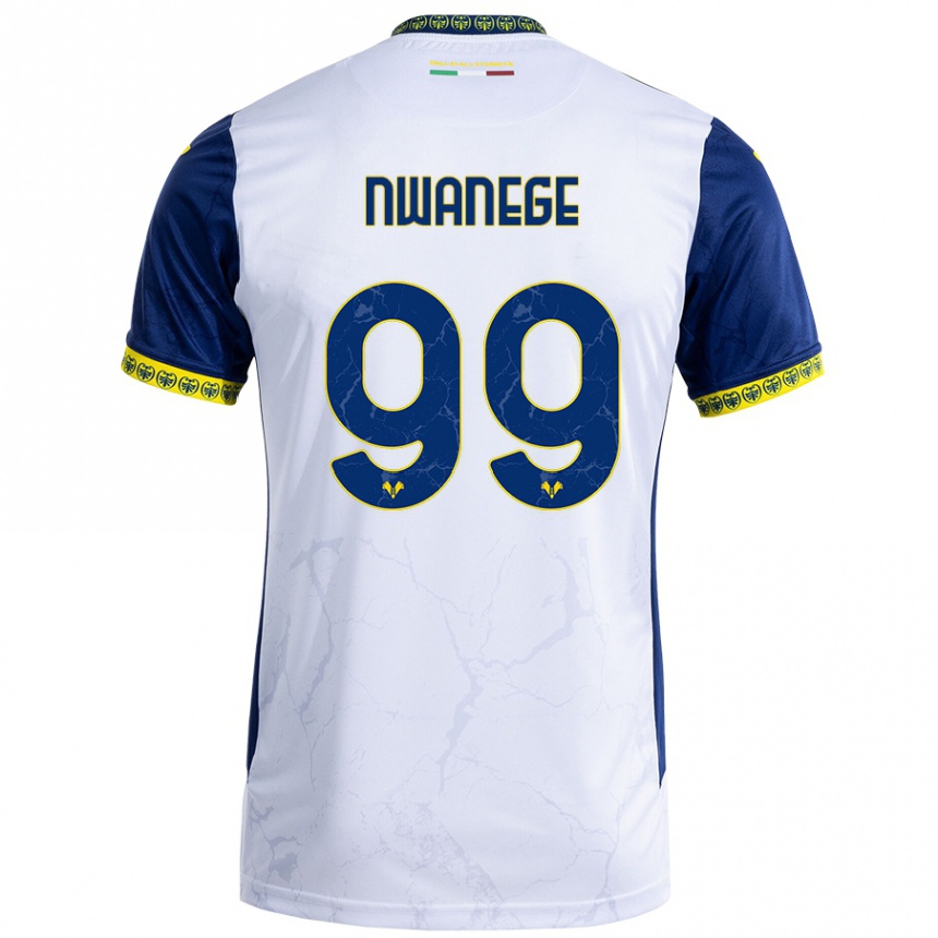 Niño Fútbol Camiseta Karlson Nwanege #99 Blanco Azul 2ª Equipación 2024/25