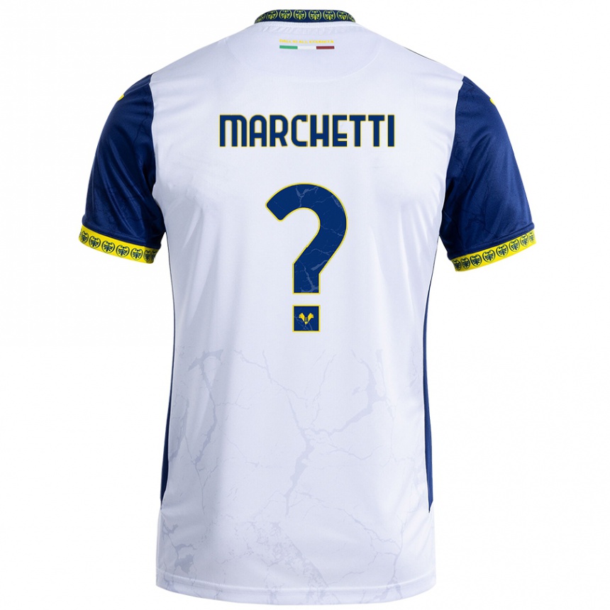 Niño Fútbol Camiseta Nicolò Marchetti #0 Blanco Azul 2ª Equipación 2024/25