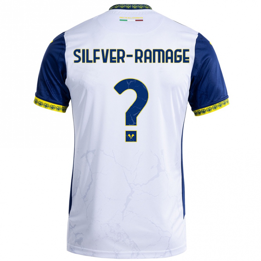 Niño Fútbol Camiseta William Silfver-Ramage #0 Blanco Azul 2ª Equipación 2024/25