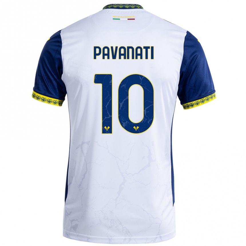 Niño Fútbol Camiseta Alessandro Pavanati #10 Blanco Azul 2ª Equipación 2024/25