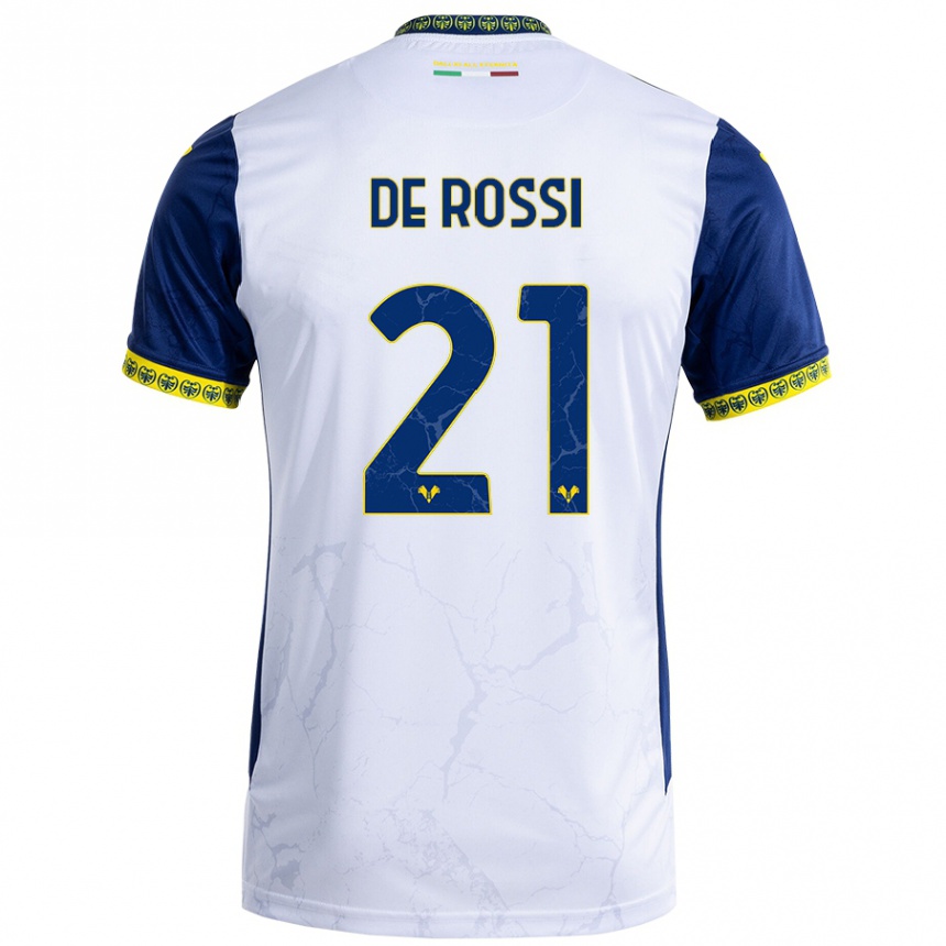 Niño Fútbol Camiseta Michele De Rossi #21 Blanco Azul 2ª Equipación 2024/25