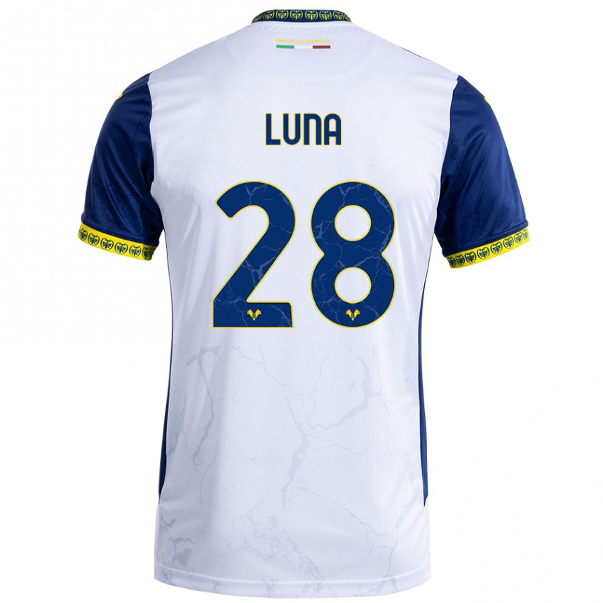 Niño Fútbol Camiseta Agustín Luna #28 Blanco Azul 2ª Equipación 2024/25