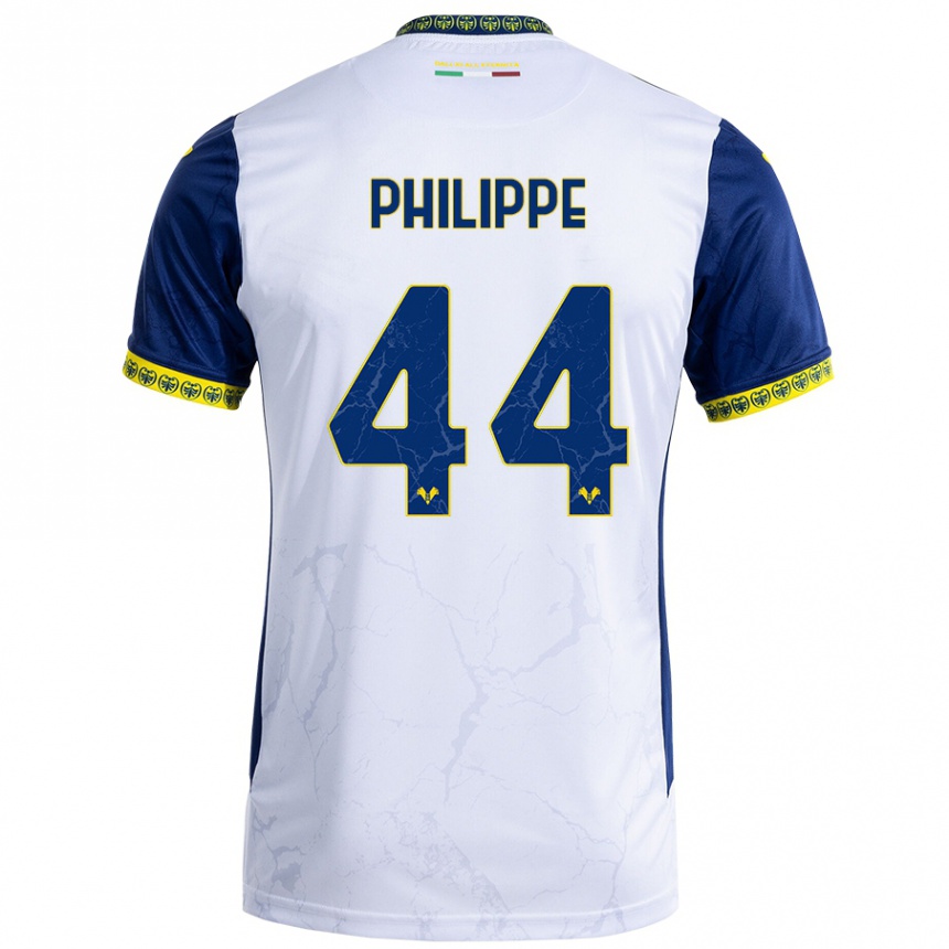 Niño Fútbol Camiseta Mathis Philippe #44 Blanco Azul 2ª Equipación 2024/25