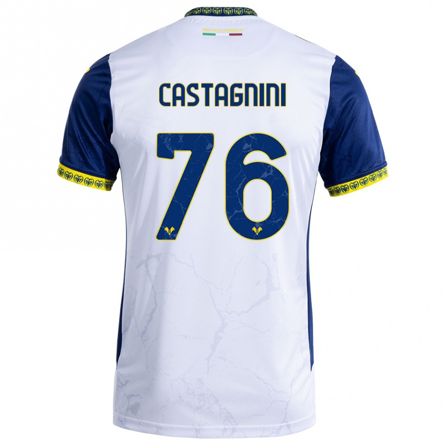 Niño Fútbol Camiseta Mirko Castagnini #76 Blanco Azul 2ª Equipación 2024/25