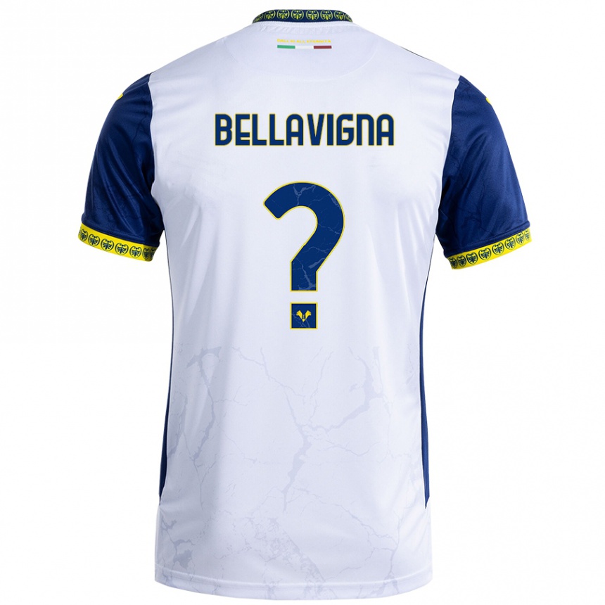 Niño Fútbol Camiseta Marco Bellavigna #0 Blanco Azul 2ª Equipación 2024/25