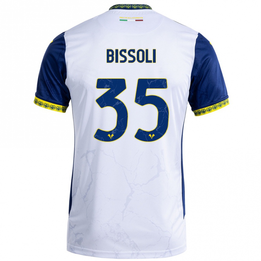 Niño Fútbol Camiseta Noemí Bissoli #35 Blanco Azul 2ª Equipación 2024/25