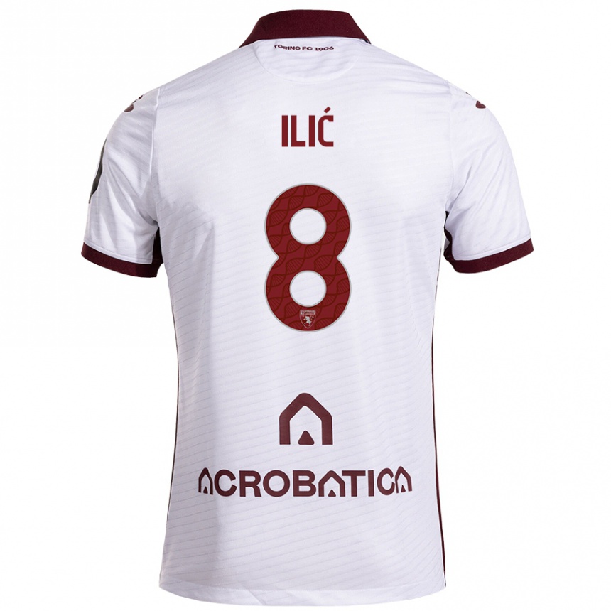 Niño Fútbol Camiseta Ivan Ilić #8 Blanco Granate 2ª Equipación 2024/25