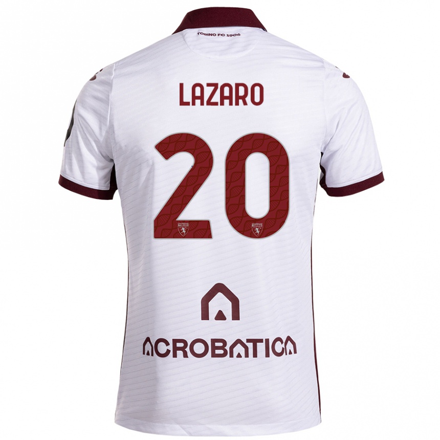 Niño Fútbol Camiseta Valentino Lazaro #20 Blanco Granate 2ª Equipación 2024/25