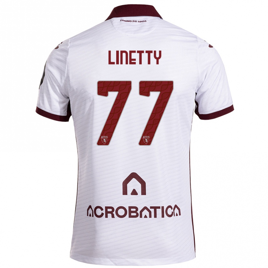 Niño Fútbol Camiseta Karol Linetty #77 Blanco Granate 2ª Equipación 2024/25