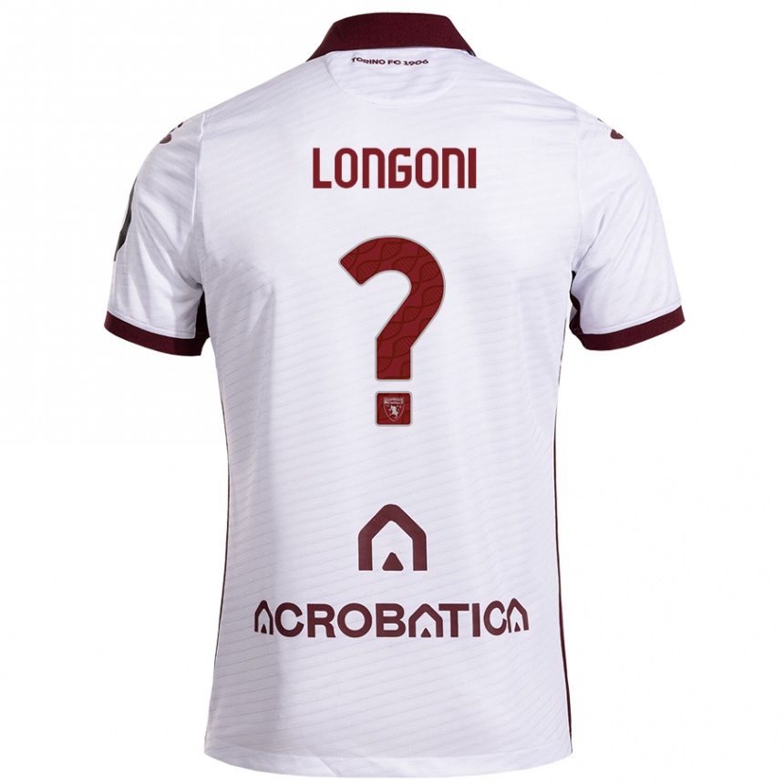 Niño Fútbol Camiseta Marco Longoni #0 Blanco Granate 2ª Equipación 2024/25