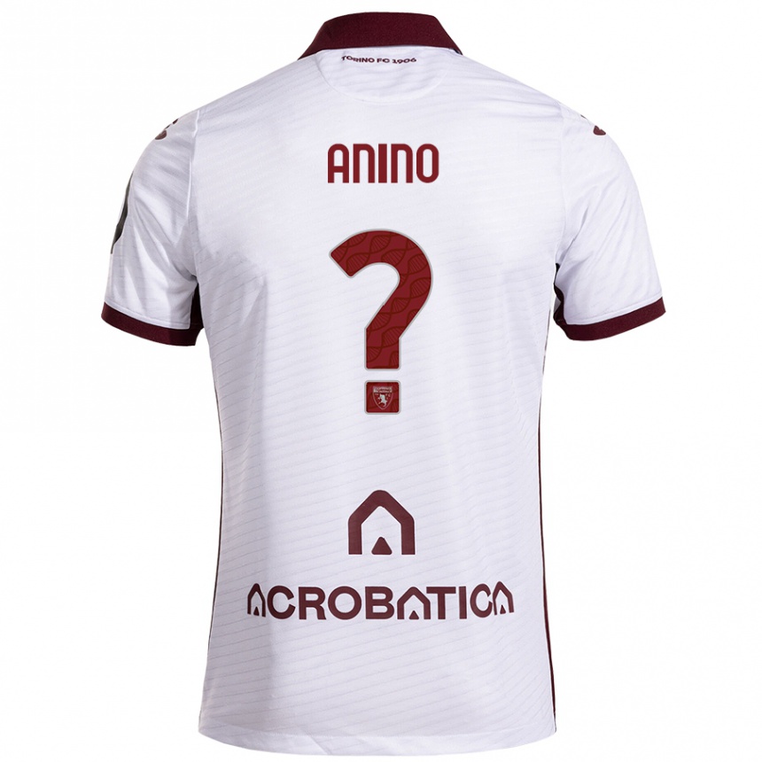 Niño Fútbol Camiseta Riccardo Anino #0 Blanco Granate 2ª Equipación 2024/25