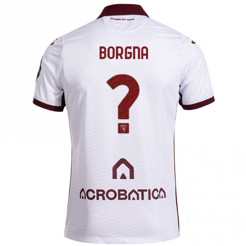 Niño Fútbol Camiseta Federico Borgna #0 Blanco Granate 2ª Equipación 2024/25