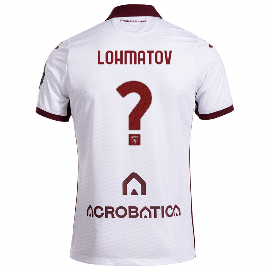 Niño Fútbol Camiseta Aleksandr Lohmatov #0 Blanco Granate 2ª Equipación 2024/25