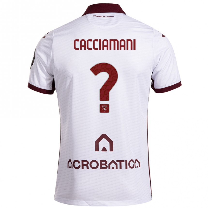 Niño Fútbol Camiseta Alessio Cacciamani #0 Blanco Granate 2ª Equipación 2024/25