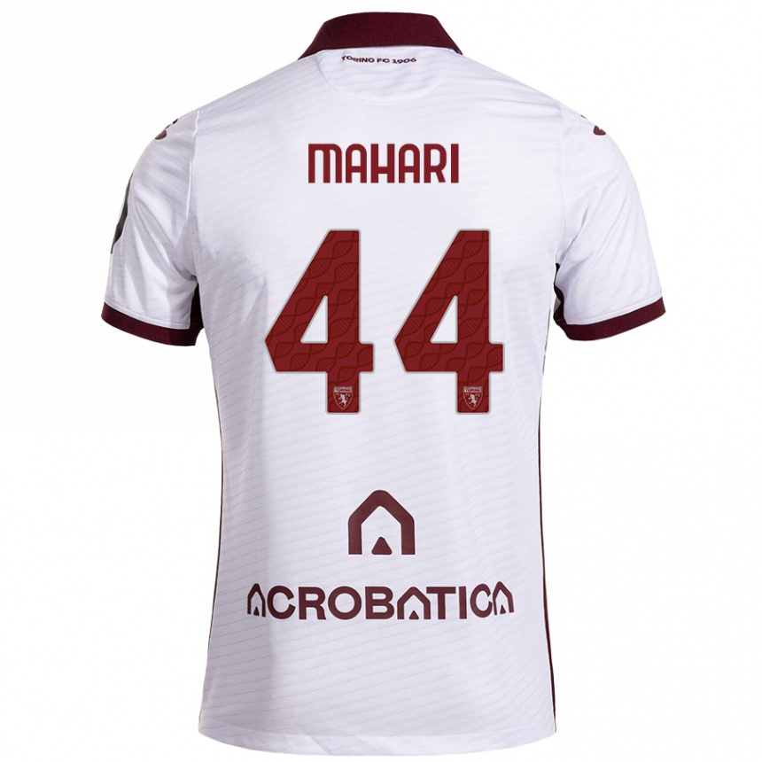 Niño Fútbol Camiseta Efdon Mahari #44 Blanco Granate 2ª Equipación 2024/25