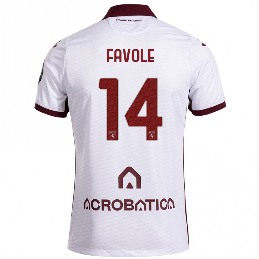 Niño Fútbol Camiseta Annalisa Favole #14 Blanco Granate 2ª Equipación 2024/25