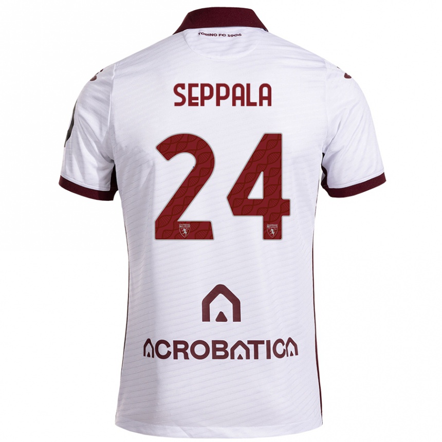 Niño Fútbol Camiseta Rosa Lappi-Seppälä #24 Blanco Granate 2ª Equipación 2024/25