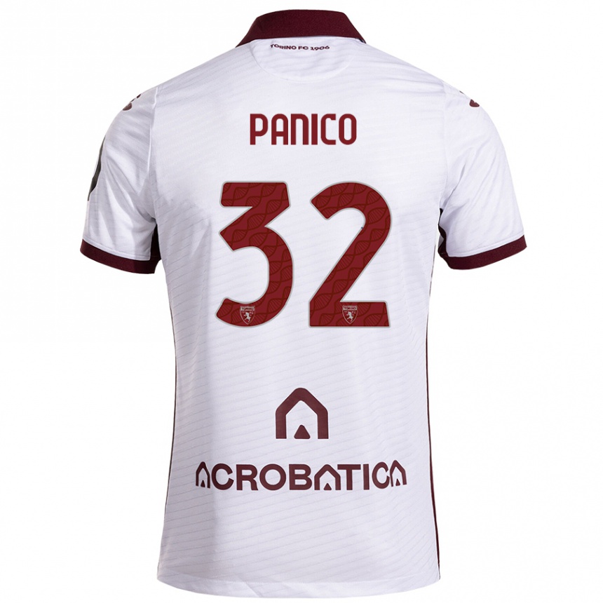 Niño Fútbol Camiseta Patrizia Panico #32 Blanco Granate 2ª Equipación 2024/25