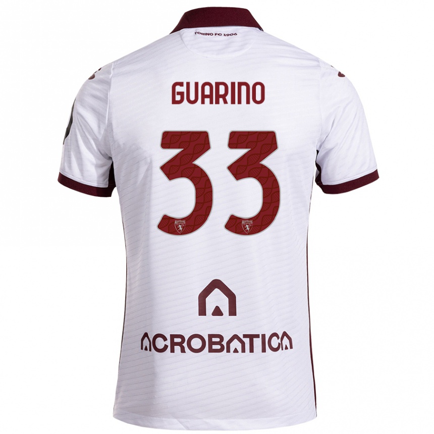 Niño Fútbol Camiseta Rita Guarino #33 Blanco Granate 2ª Equipación 2024/25