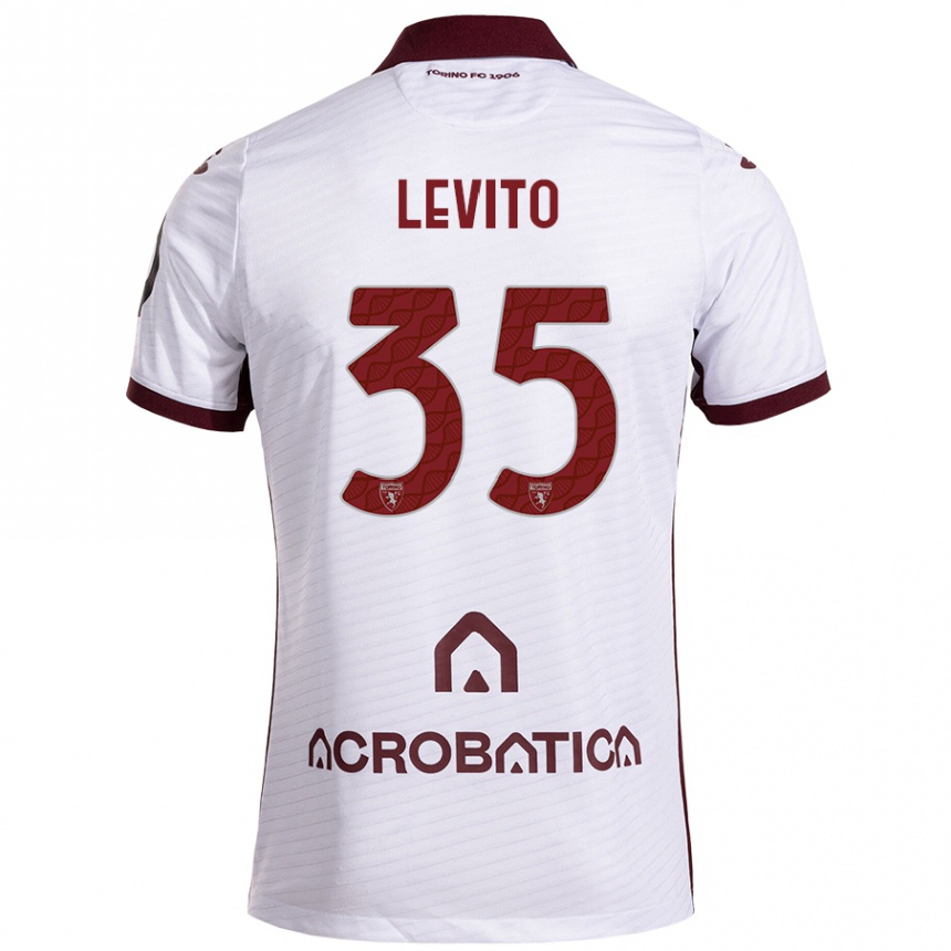 Niño Fútbol Camiseta Isabeau Levito #35 Blanco Granate 2ª Equipación 2024/25