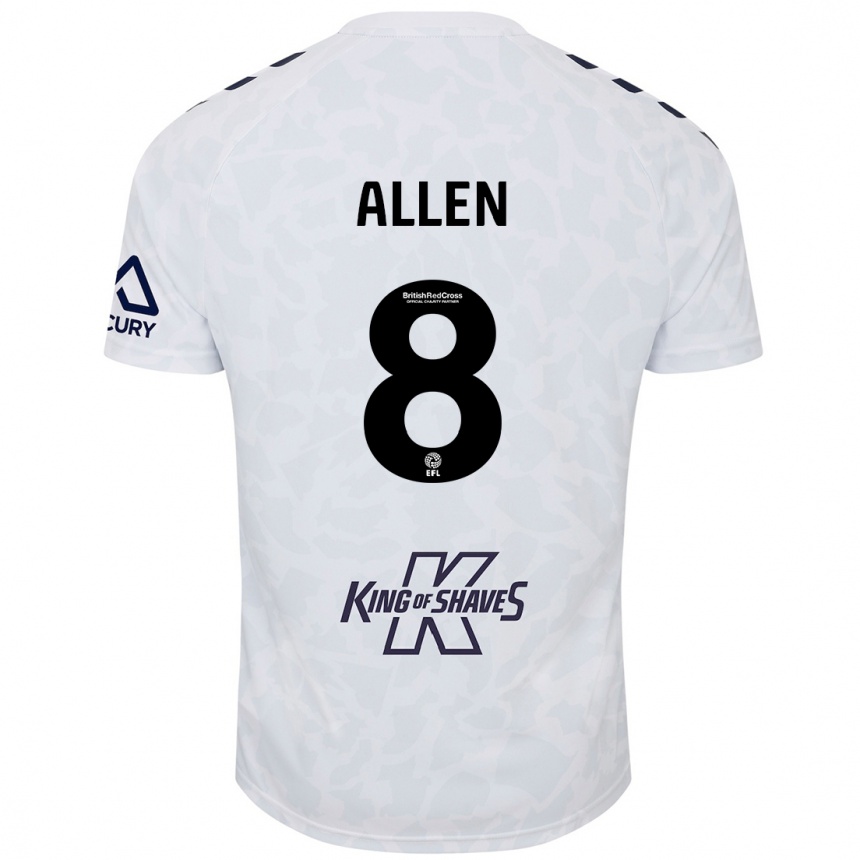 Niño Fútbol Camiseta Jamie Allen #8 Blanco 2ª Equipación 2024/25