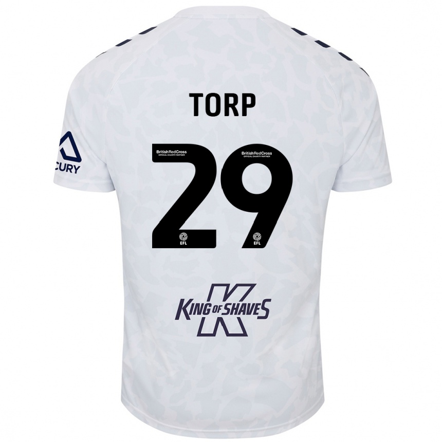 Niño Fútbol Camiseta Victor Torp #29 Blanco 2ª Equipación 2024/25