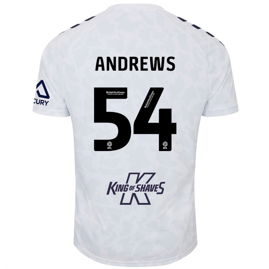 Niño Fútbol Camiseta Kai Andrews #54 Blanco 2ª Equipación 2024/25