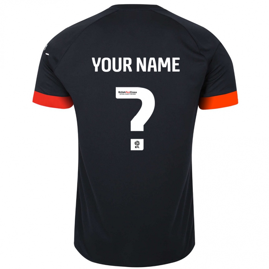 Niño Fútbol Camiseta Su Nombre #0 Negro Naranja 2ª Equipación 2024/25