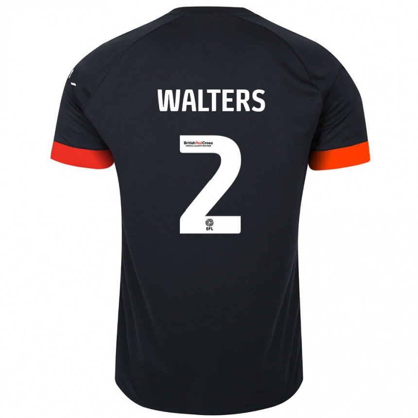 Niño Fútbol Camiseta Reuell Walters #2 Negro Naranja 2ª Equipación 2024/25