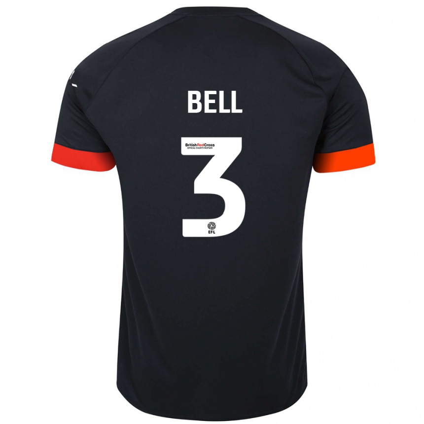 Niño Fútbol Camiseta Amari'i Bell #3 Negro Naranja 2ª Equipación 2024/25