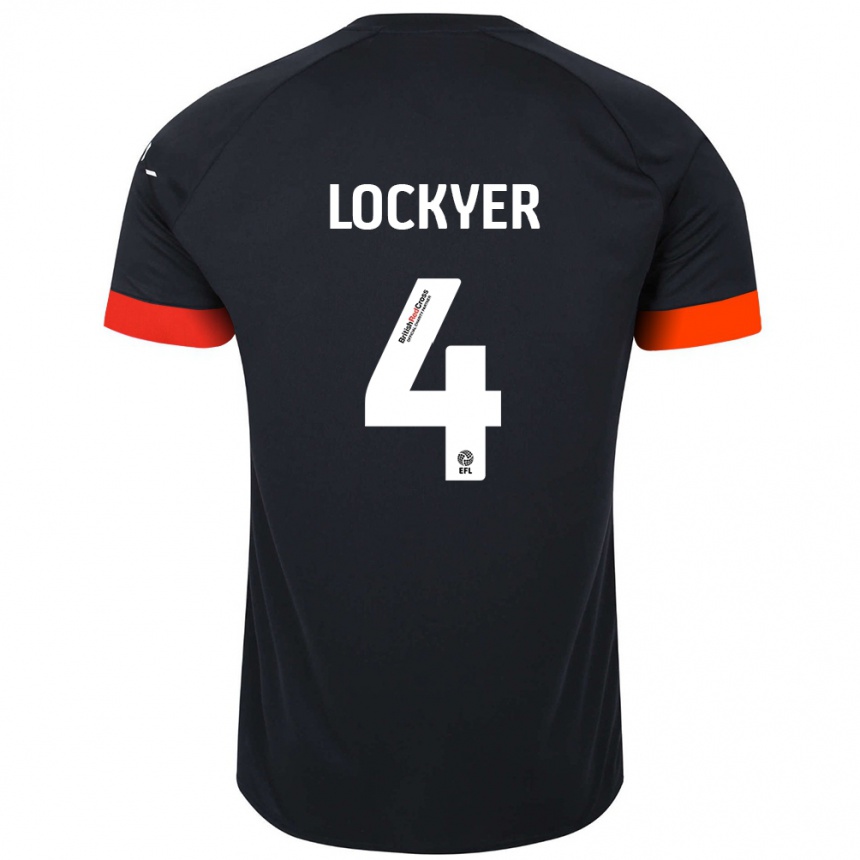 Niño Fútbol Camiseta Tom Lockyer #4 Negro Naranja 2ª Equipación 2024/25