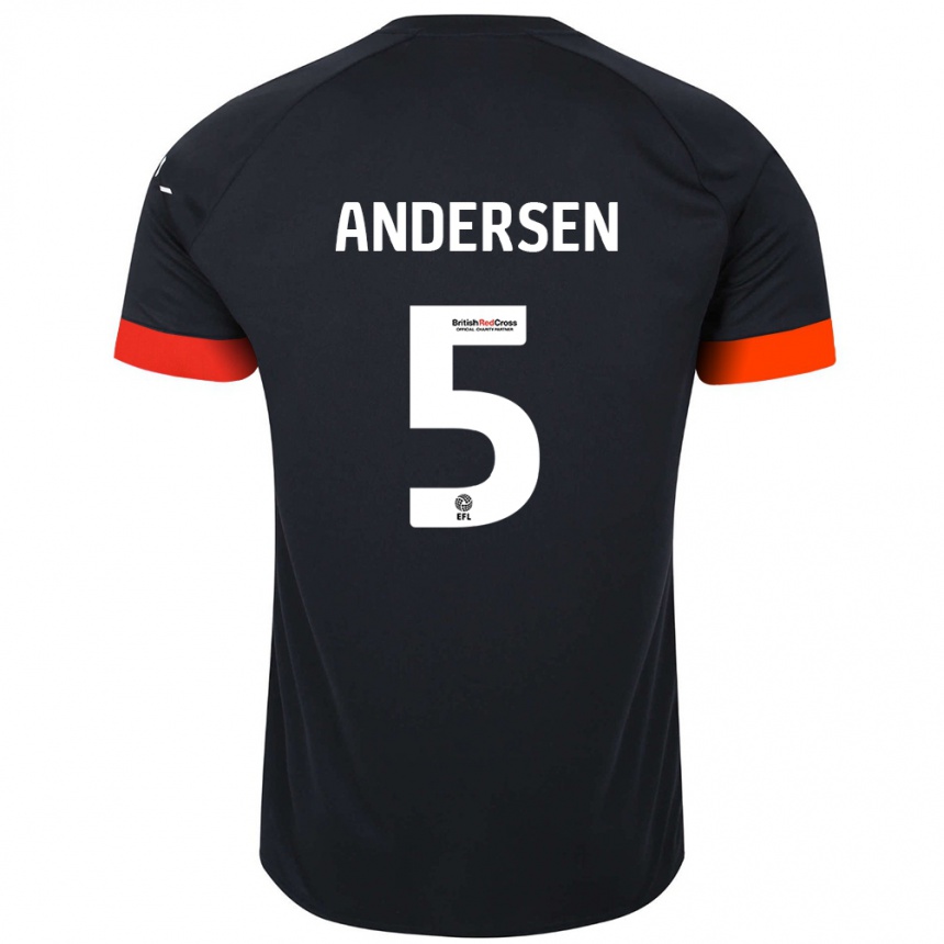 Niño Fútbol Camiseta Mads Andersen #5 Negro Naranja 2ª Equipación 2024/25