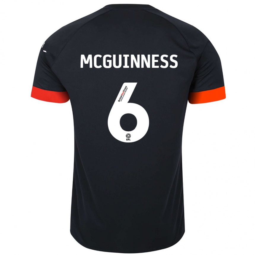 Niño Fútbol Camiseta Mark Mcguinness #6 Negro Naranja 2ª Equipación 2024/25