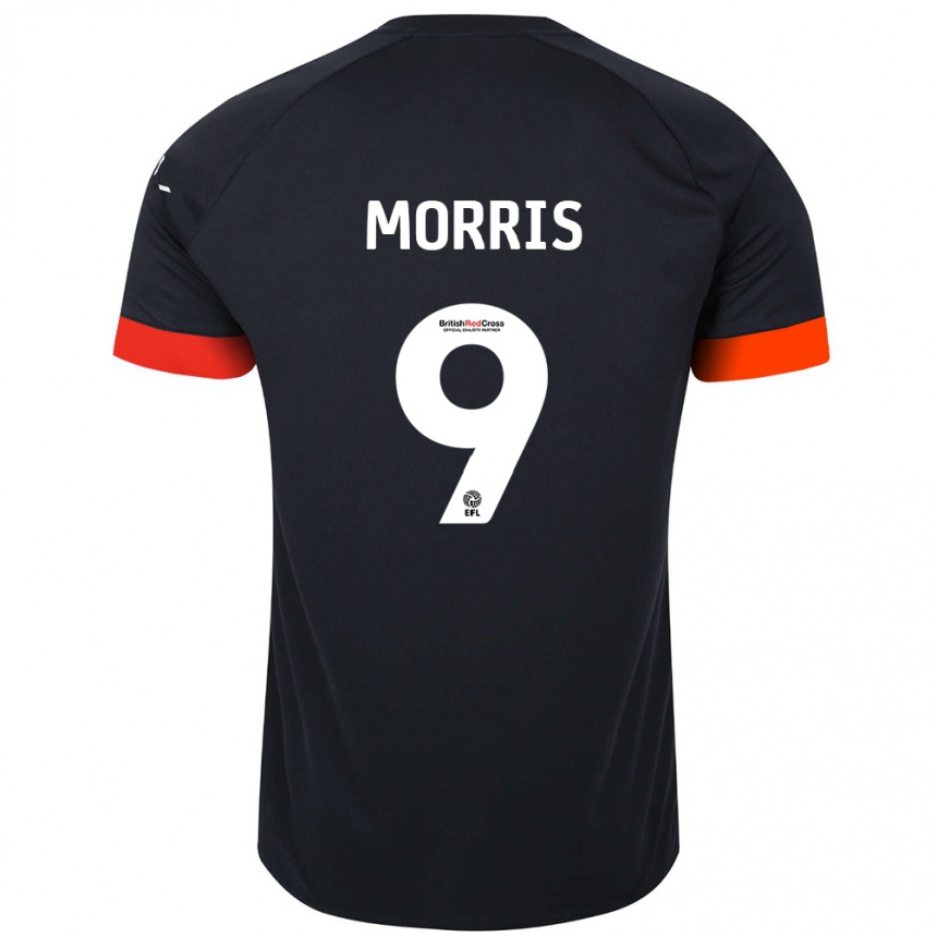 Niño Fútbol Camiseta Carlton Morris #9 Negro Naranja 2ª Equipación 2024/25