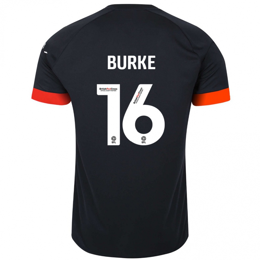 Niño Fútbol Camiseta Reece Burke #16 Negro Naranja 2ª Equipación 2024/25