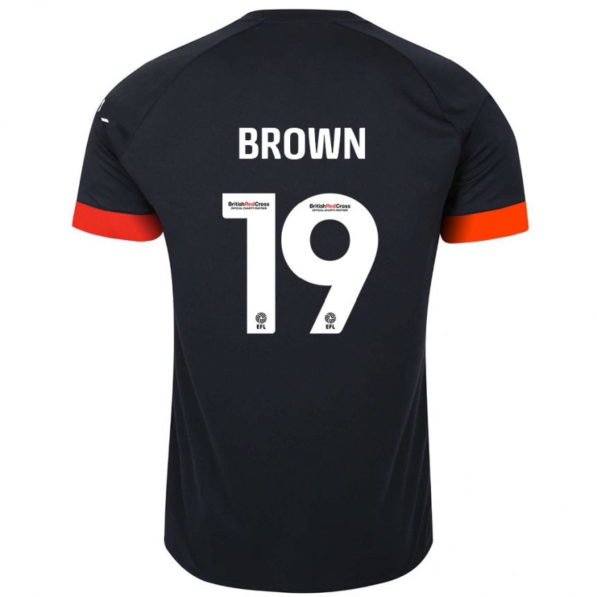 Niño Fútbol Camiseta Jacob Brown #19 Negro Naranja 2ª Equipación 2024/25